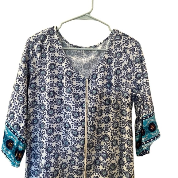 Love Luscious Women’s Printed Tunic Cover Up With Tassle Ties Beachwear Medium - Picture 3 of 7